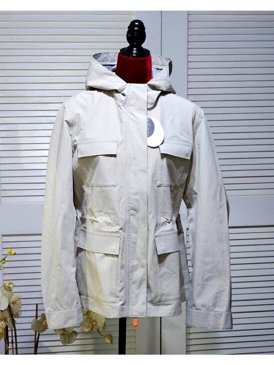SAVE THE DUCK Jackets & Blazers - NWT Save The Duck Women's Beige Pro-Tech  Waterproof Hooded Jacket Size 4 2616